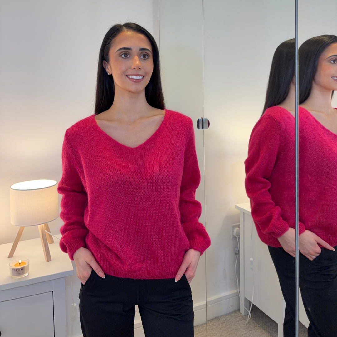 Pink Mohair Wool Mix