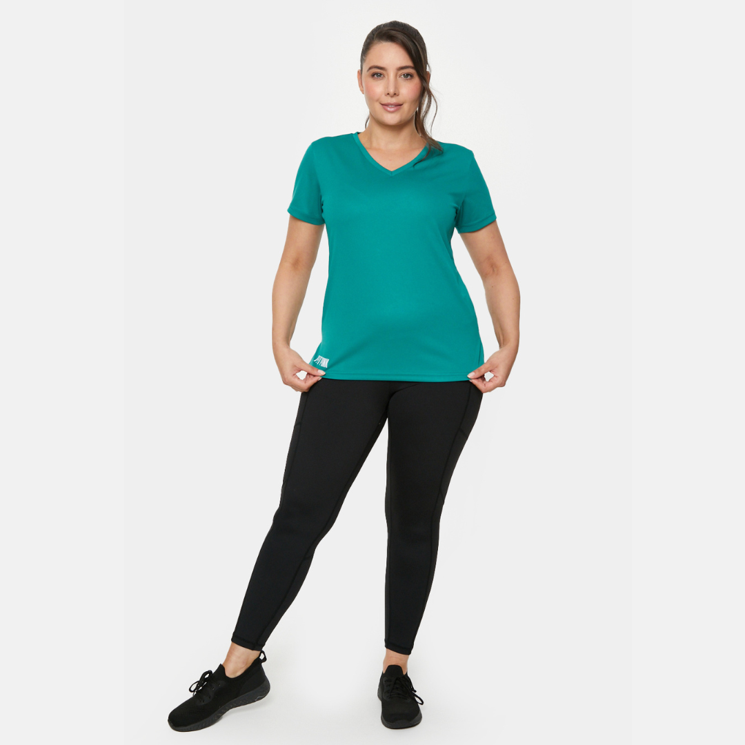 Lightweight Sports T-Shirt V-Neck Teal