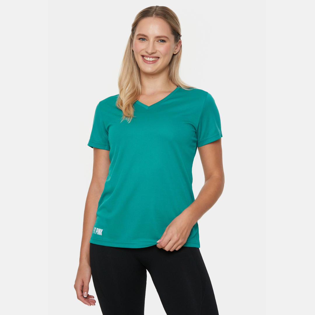 Lightweight Sports T-Shirt V-Neck Teal