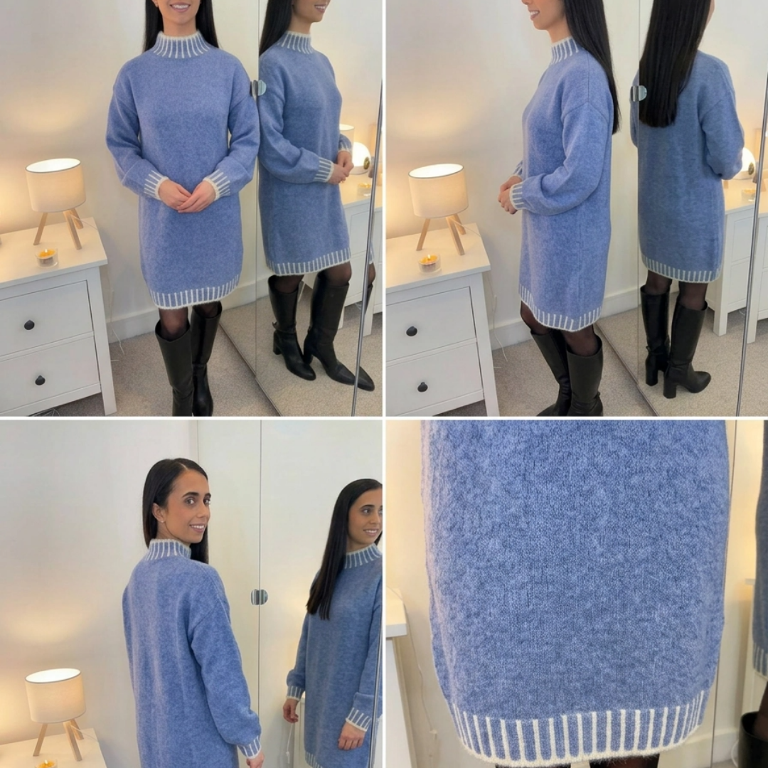 Blue Wool Mix Dress