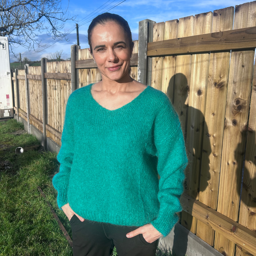 Green Mohair Wool Mix