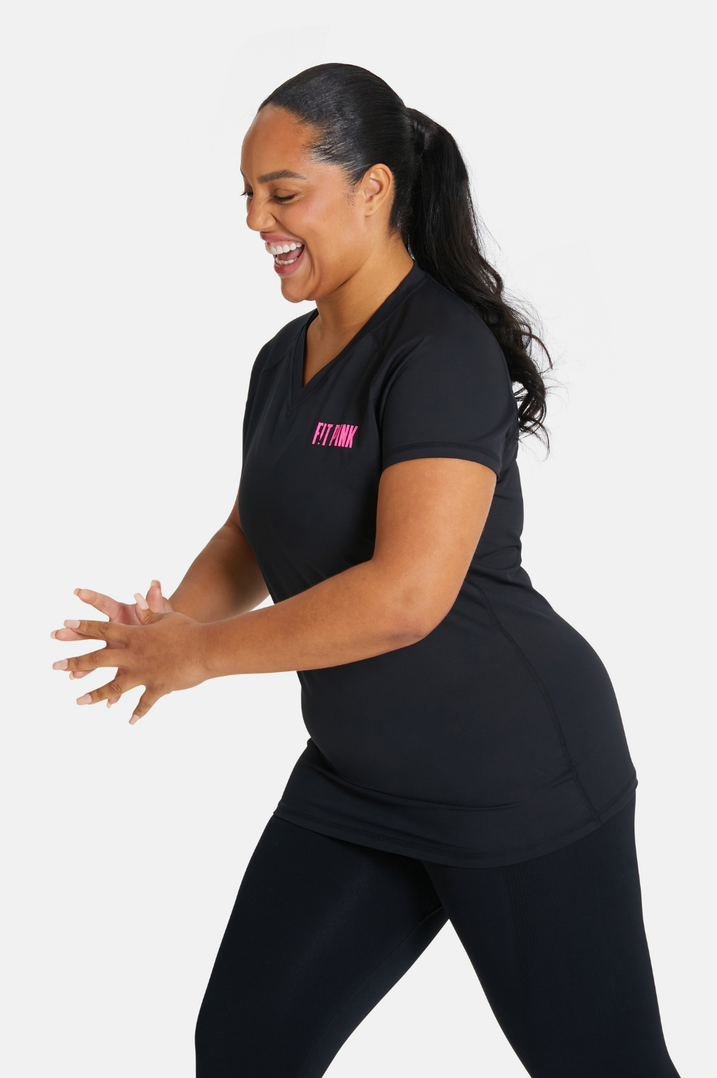 FitPink Active T-Shirt Black SIZE 6