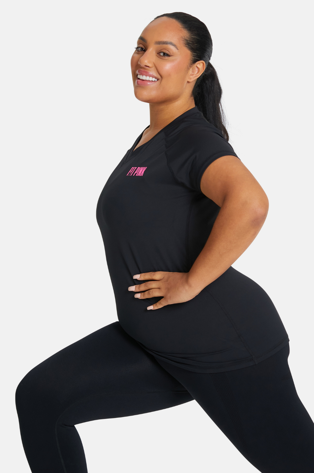 FitPink Active T-Shirt Black SIZE 6
