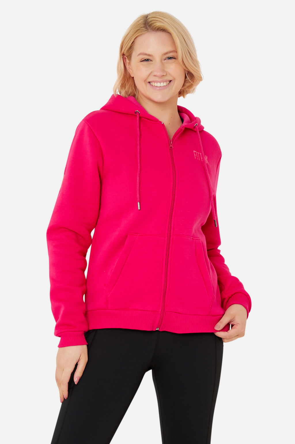 Luxurious FitPink Fleece Hoodie V2 - Hot Pink