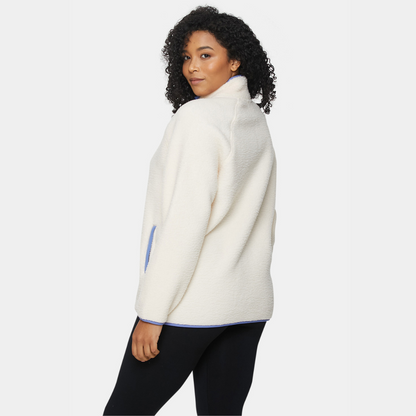 Pocket Fleece - Cream & Blue