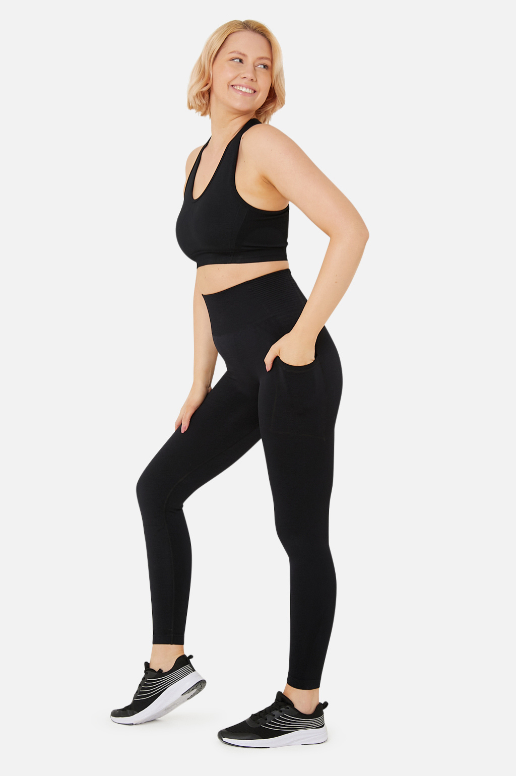 Women's Plus Size High Waist Capris Compression Workout Leggings with Pocket  22