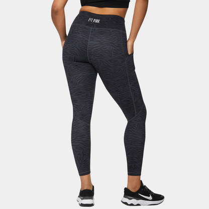 Elevate Gym Leggings - Grey Black Zebra