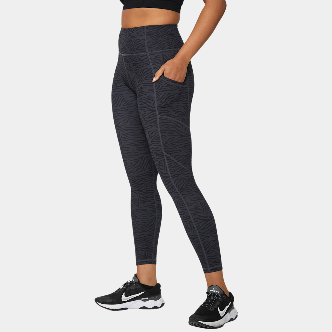 Elevate Gym Leggings - Grey Black Zebra