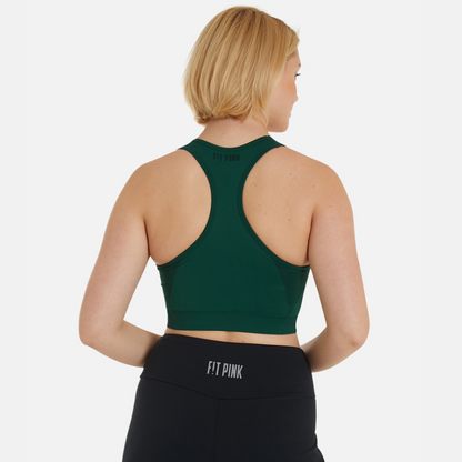 FitPink Seamless Sports Bra in Forest Green