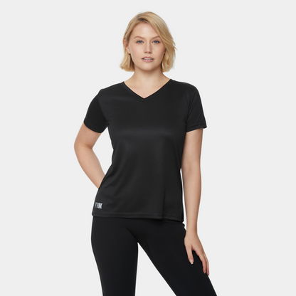 Lightweight Sports T-Shirt V-Neck Black