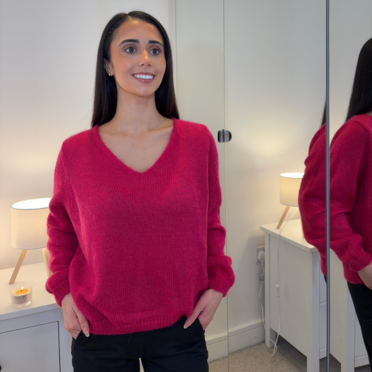 Pink Mohair Wool Mix