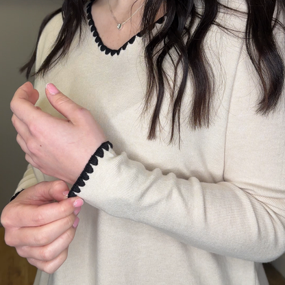 Cream Scallop Edge Co-Ord