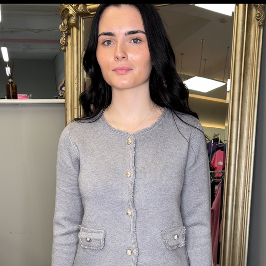 Grey Frayed Edge 2 Piece Set