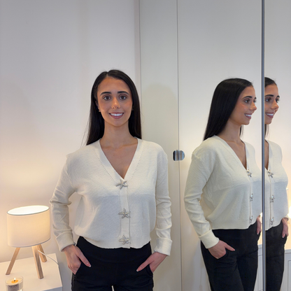 Cream Starfish Detail Cardigan