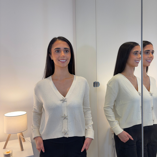 Cream Starfish Detail Cardigan