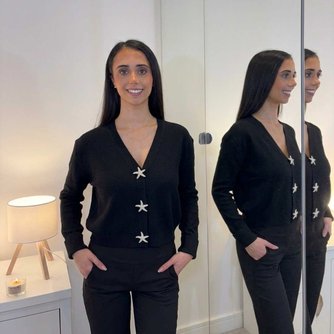 Black Starfish Detail Cardigan