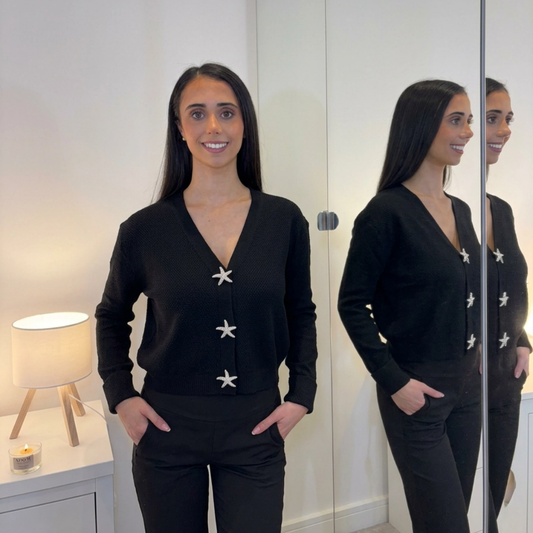 Black Starfish Detail Cardigan