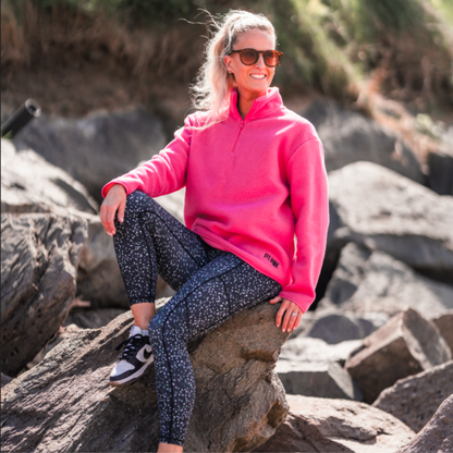 Pink fleece half zip hotsell