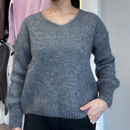 Grey Mohair Wool Mix