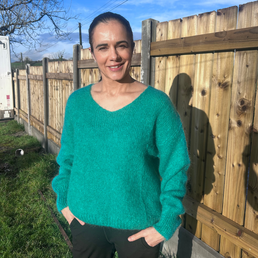 Green Mohair Wool Mix