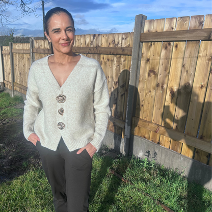 Beige Feature Button Jumper