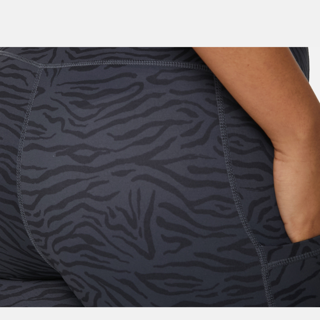 Elevate Gym Leggings - Grey Black Zebra