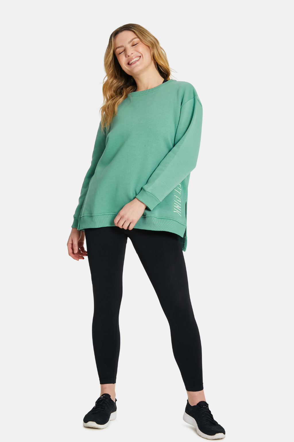 FitPink Crew Neck Sweatshirt in Sage Green