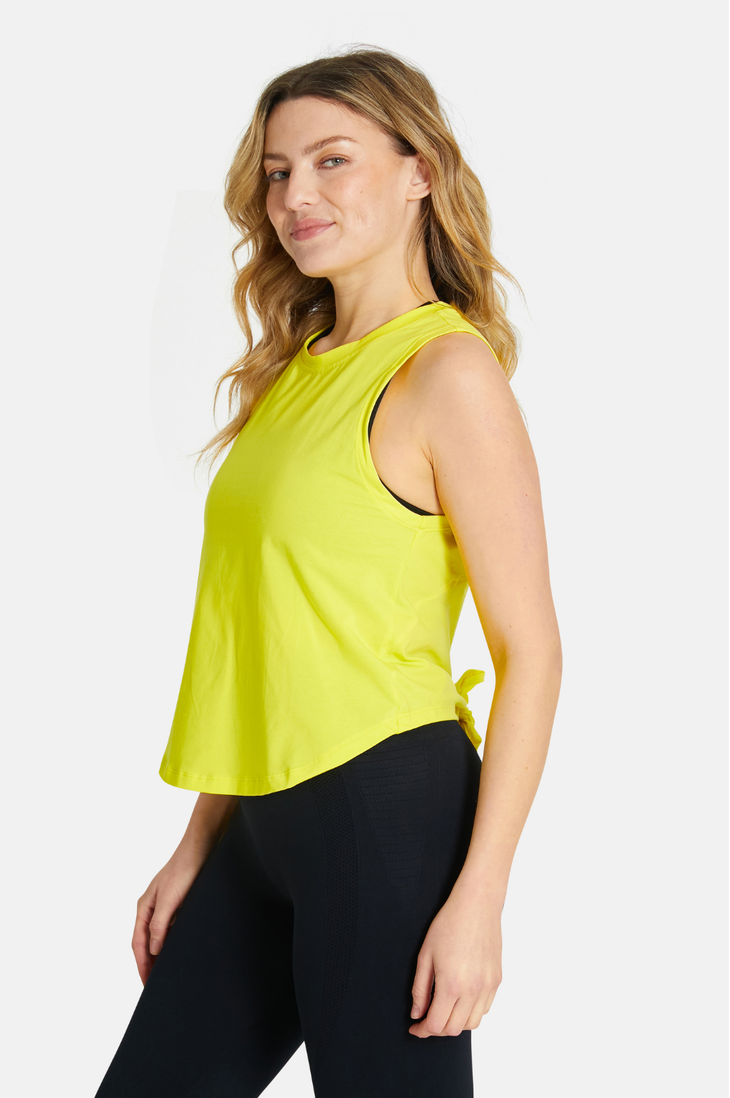 Knot Back Cotton Vest in Yellow