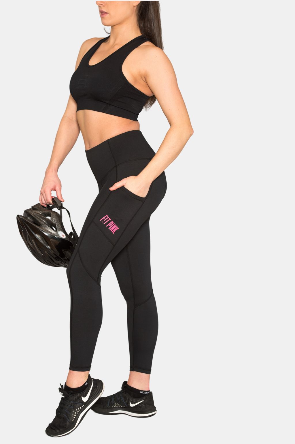 Pink and black top leggings