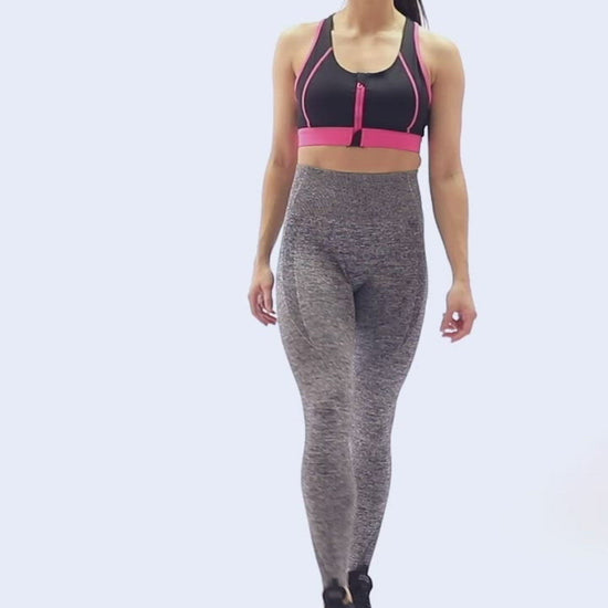 Seamless Compression Leggings V2 Grey - Extra Firm FitPink video