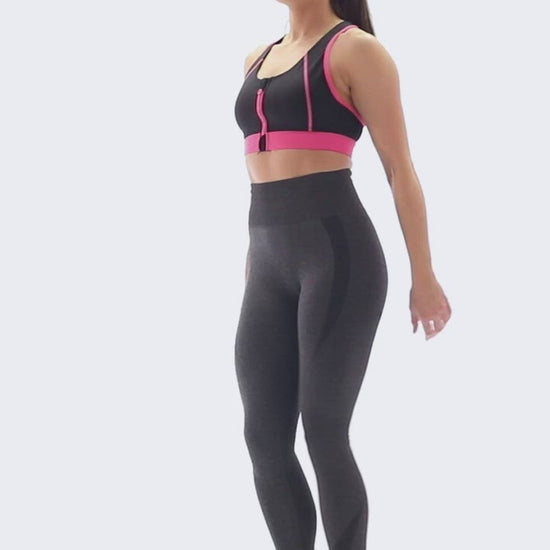 Seamless Compression Leggings V2 Charcoal Extra Firm FitPink