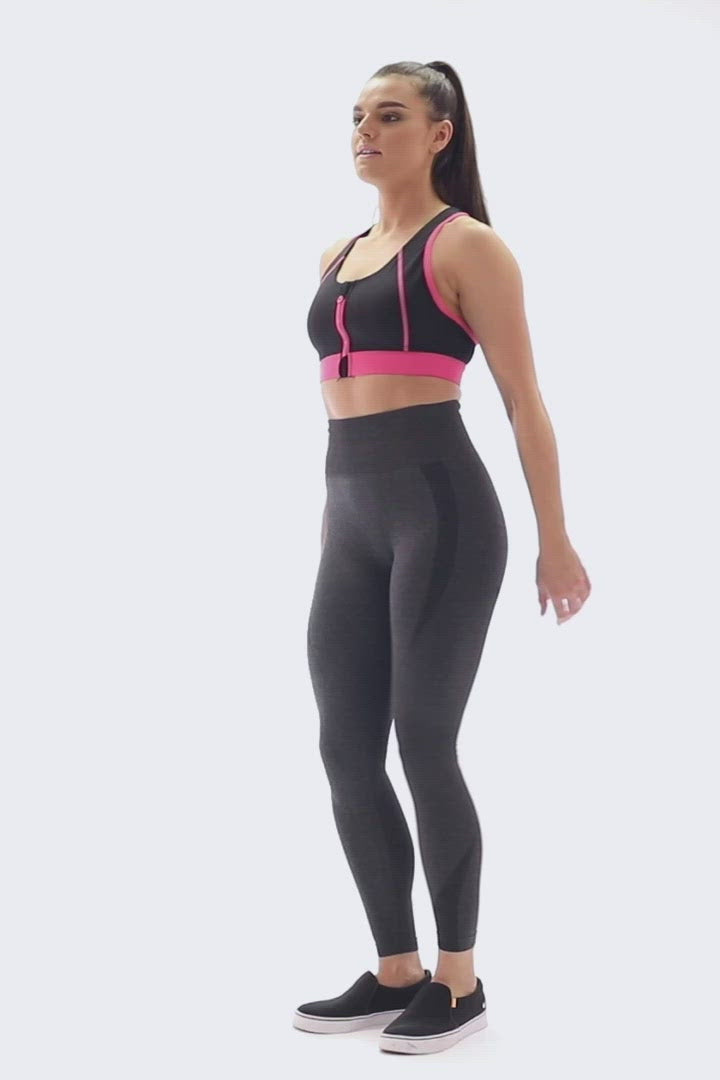 Seamless Compression Leggings V2 Charcoal Extra Firm FitPink