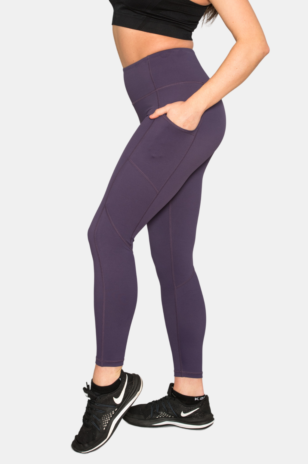 Purple leggings with pockets hotsell