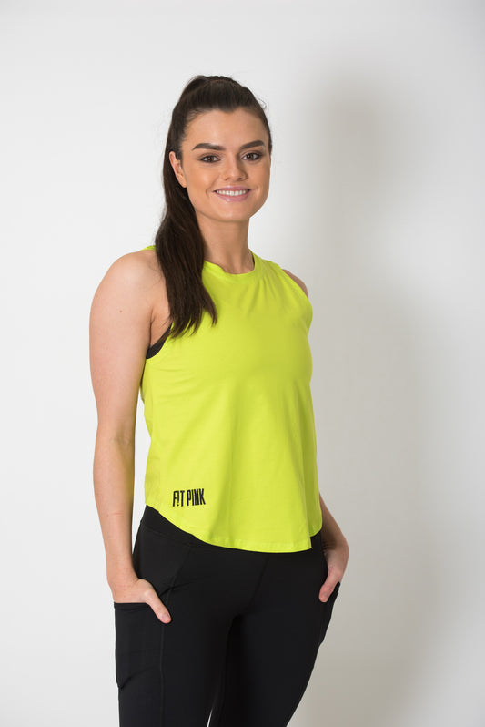 Knot Back Cotton Vest in Lime