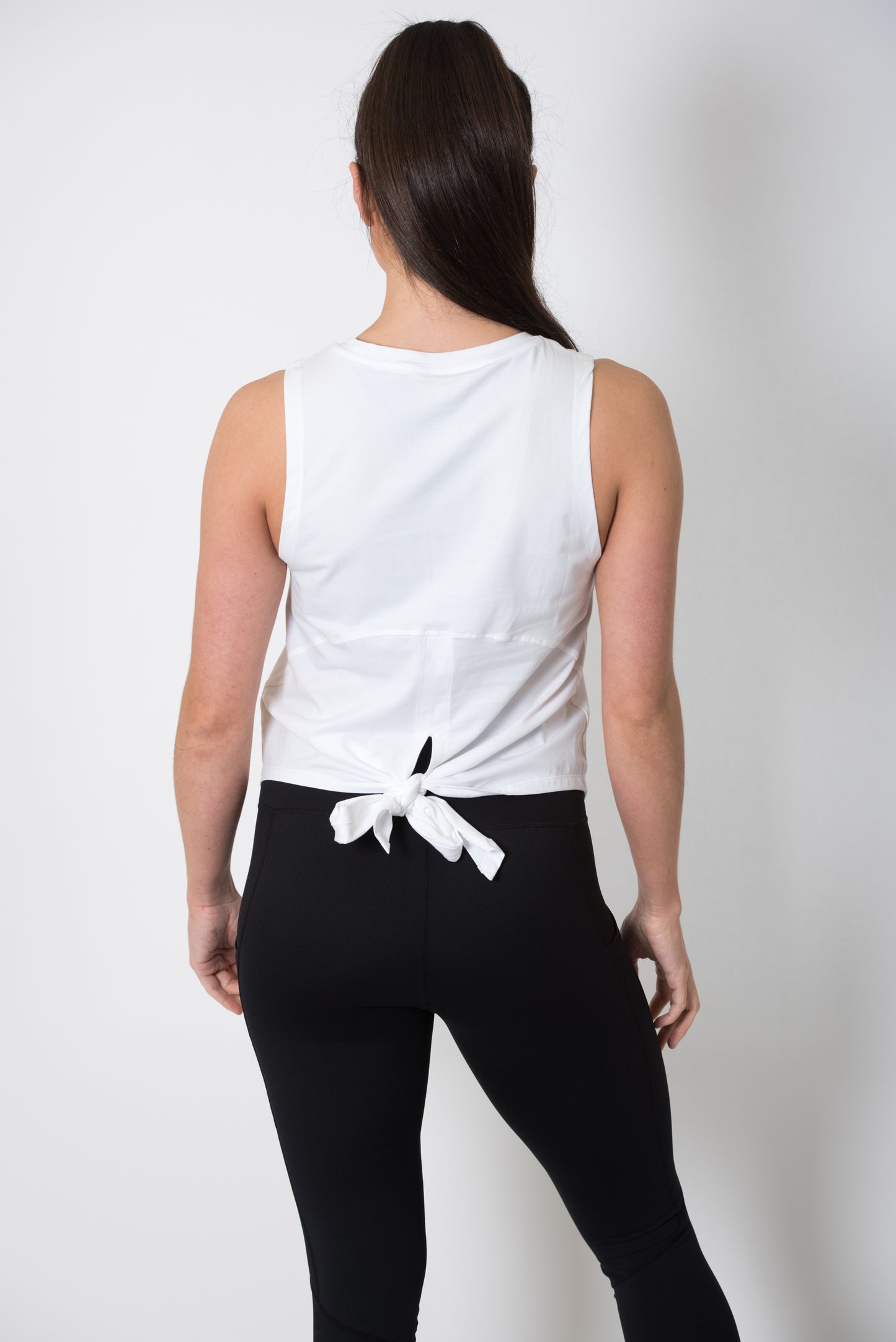 Knot Back Cotton Vest in White